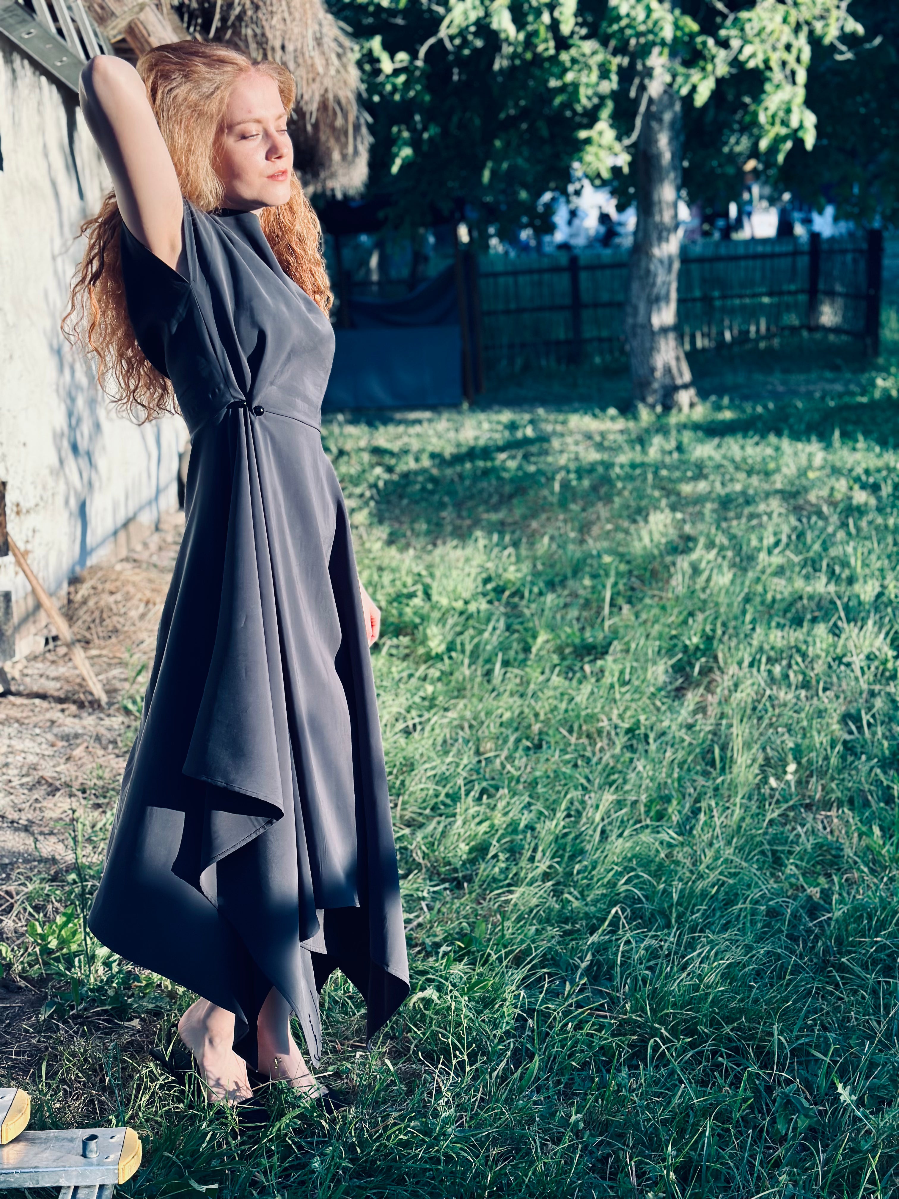 Vegan Silk Adjustable Waist Dress