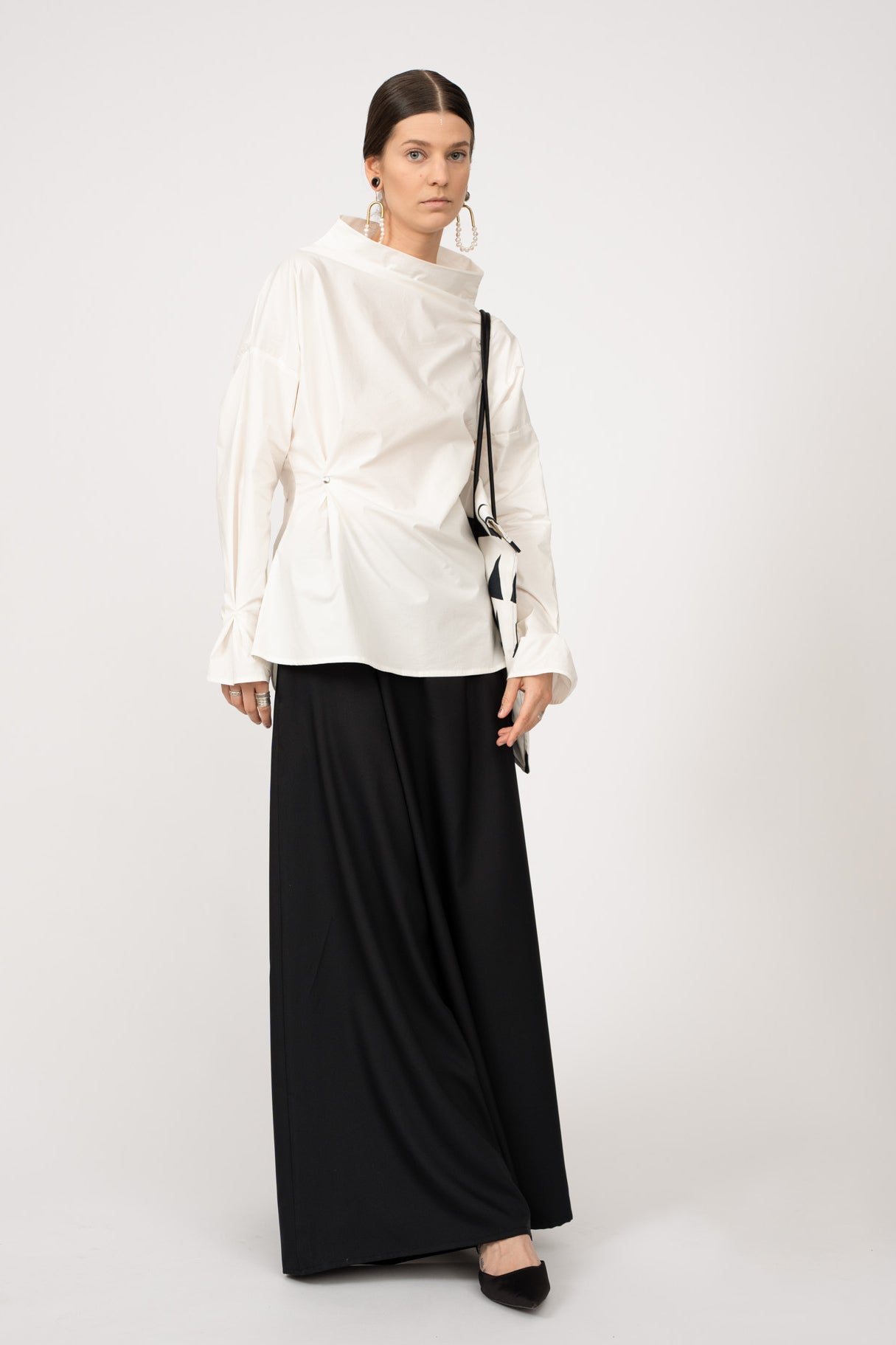 Geometric shirt with snaps