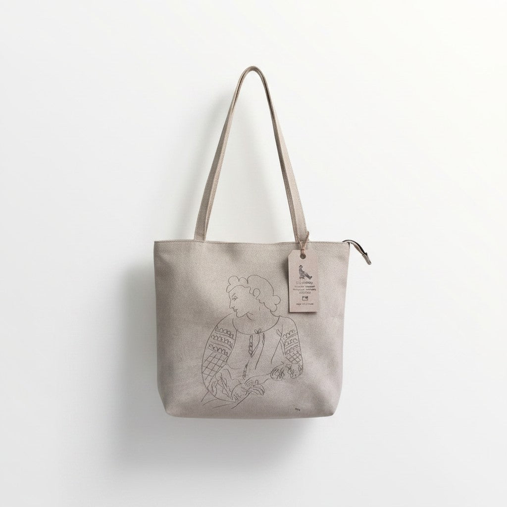 Large Blouse Roumain Leather Tote Bag