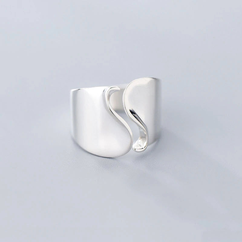 Negative Space sterling silver ring.