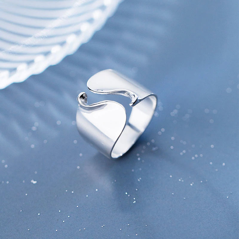 Negative Space sterling silver ring.