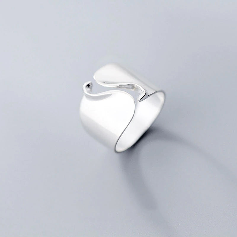 Negative Space sterling silver ring.
