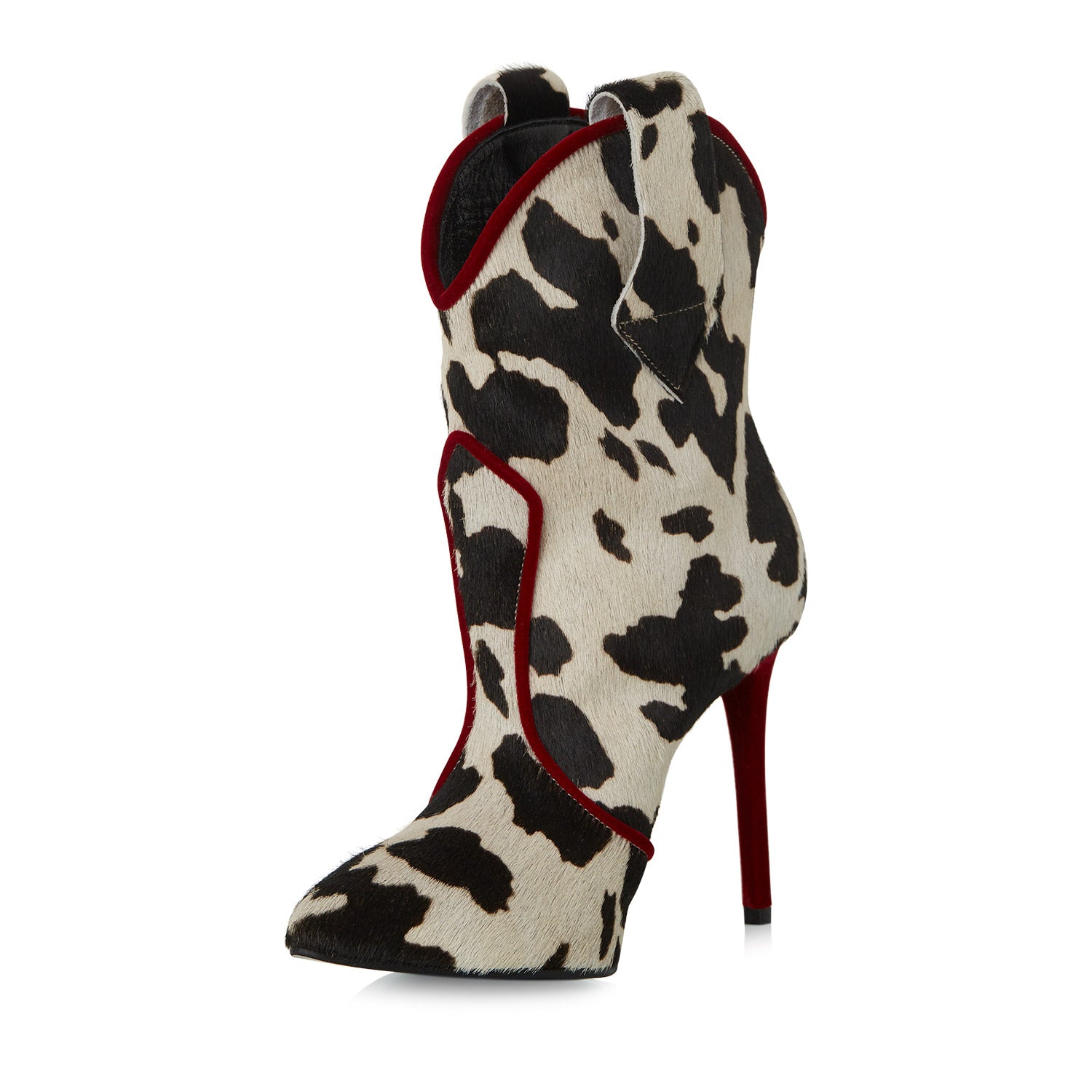 Meteorite Calf Hair Leather Ankle Boots