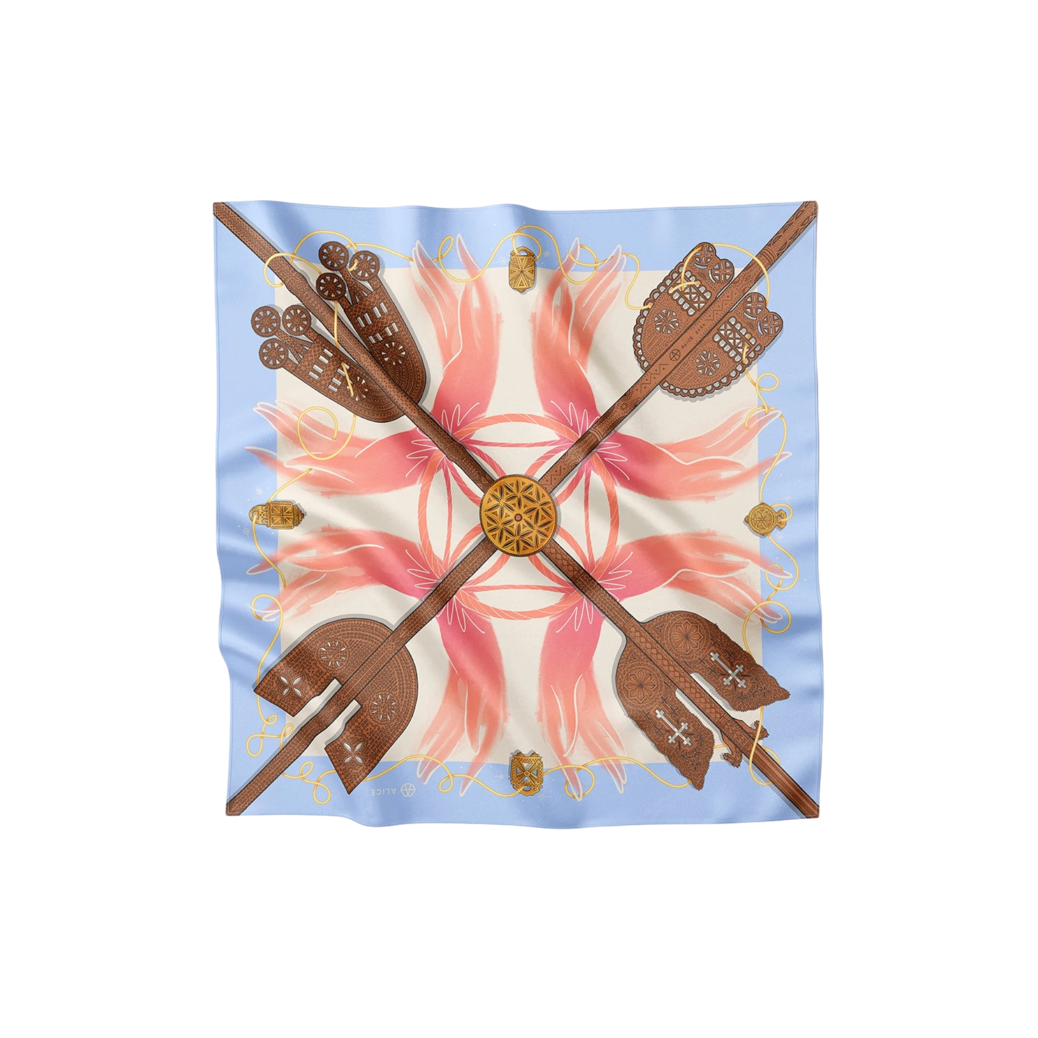 Wings Silk Twill Scarf 90×90 cm