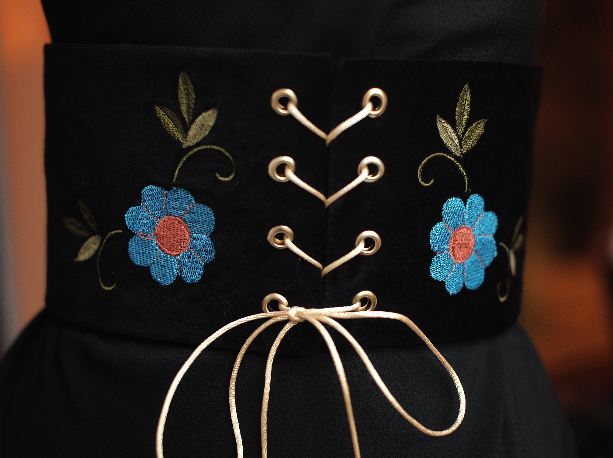 Blue Blossom Corset Belt