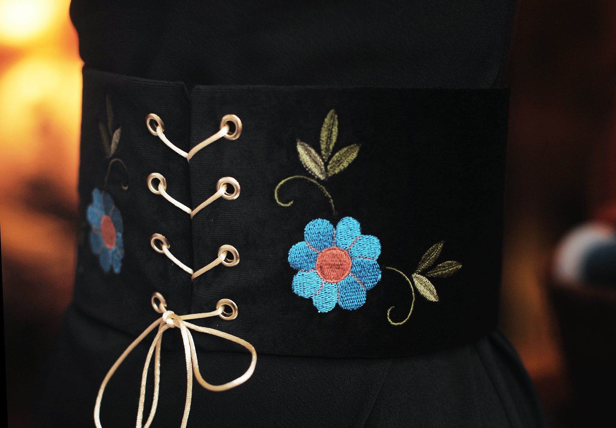 Blue Blossom Corset Belt