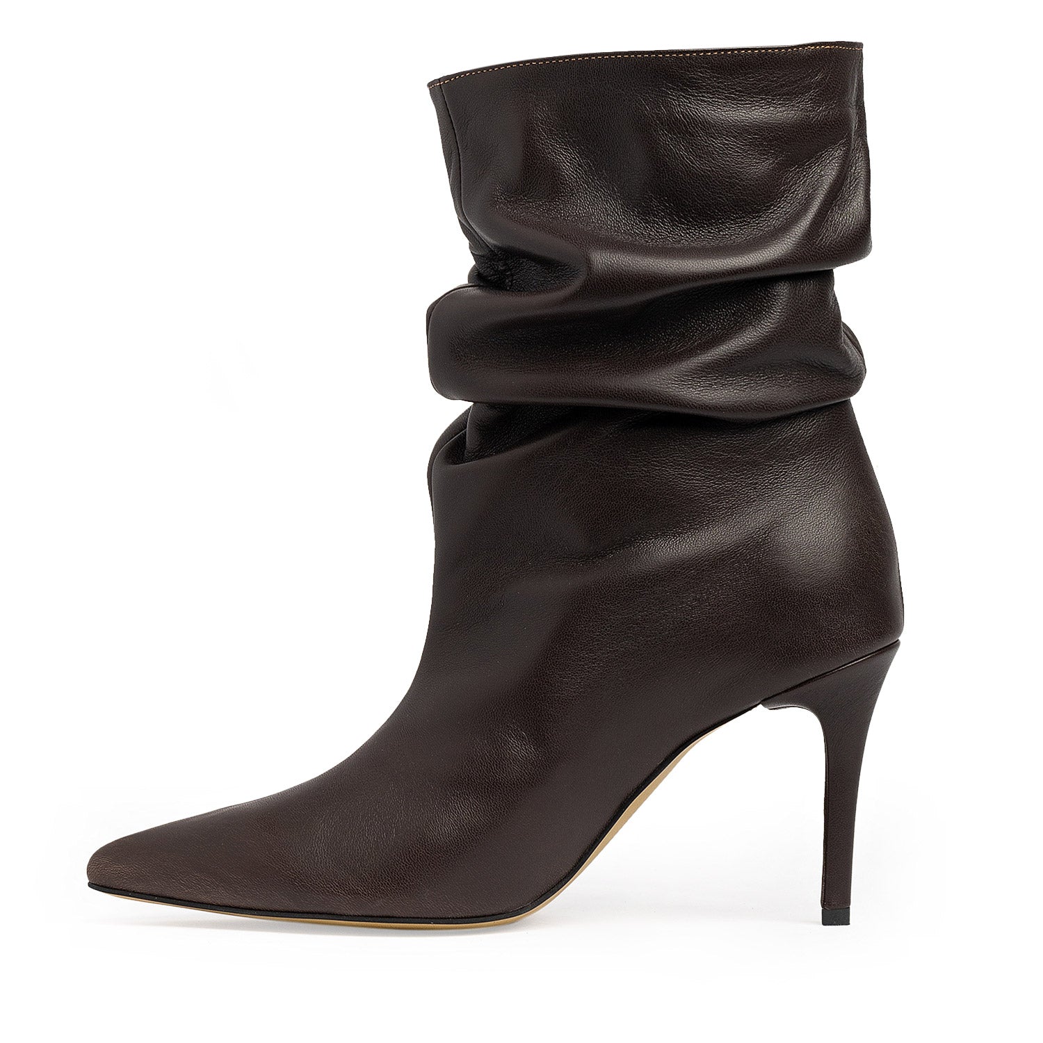Lunaire Espresso Brown Nappa Leather Ankle Boots