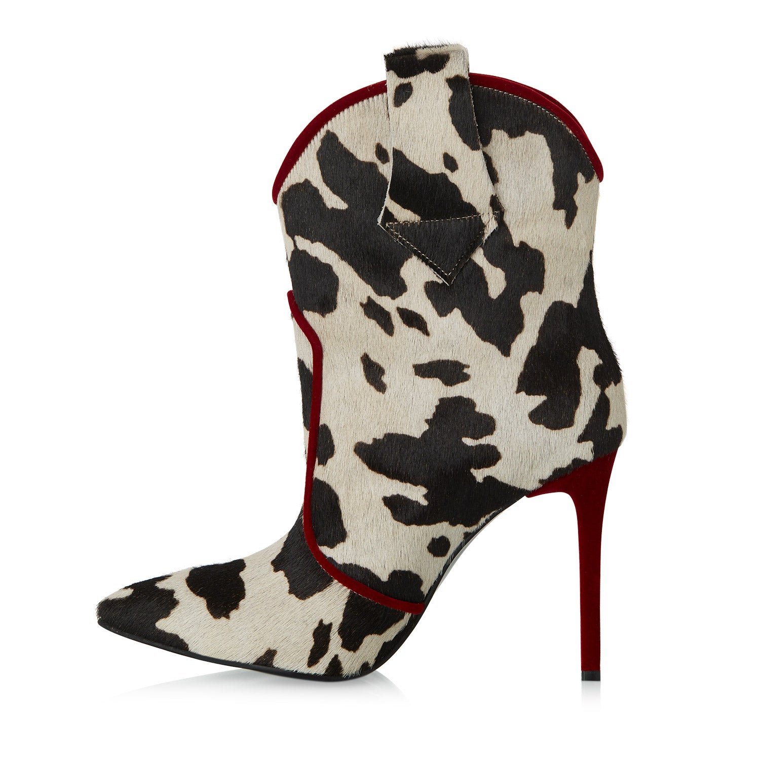 Meteorite Calf Hair Leather Ankle Boots