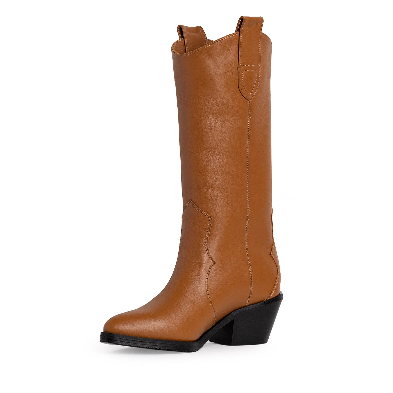 Effortless Poise Camel Nappa Leather Cowboy Boots