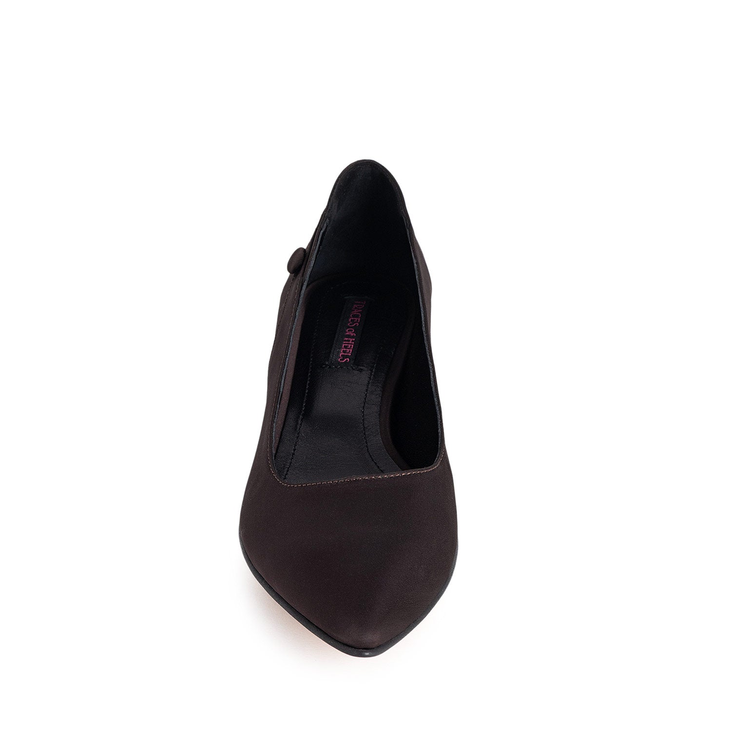 Linea Intima Espresso Brown Satin Flat Shoes