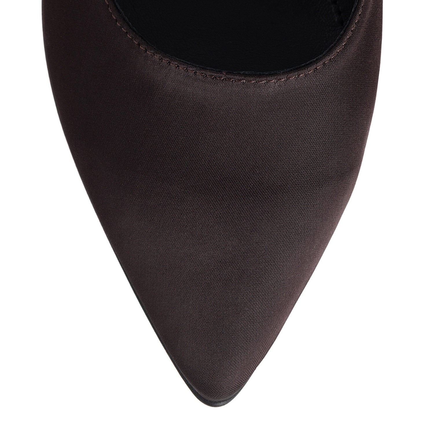 Linea Intima Espresso Brown Satin Flat Shoes