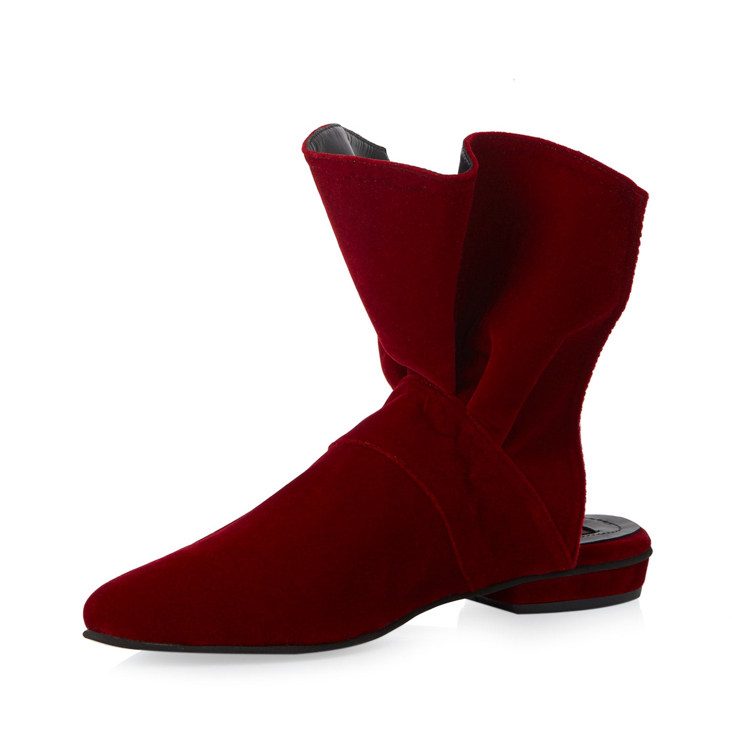 Nor Bordeaux Velvet Flat Mules