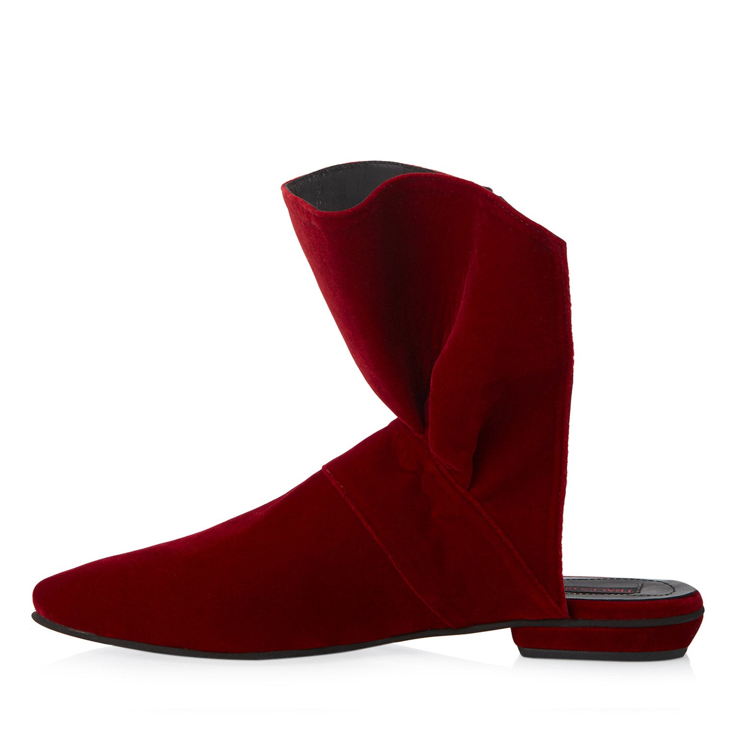 Nor Bordeaux Velvet Flat Mules