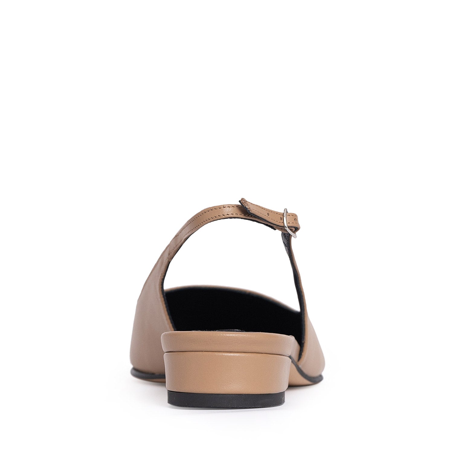 Zephyr Nude Nappa Leather Flat Slingback Shoes