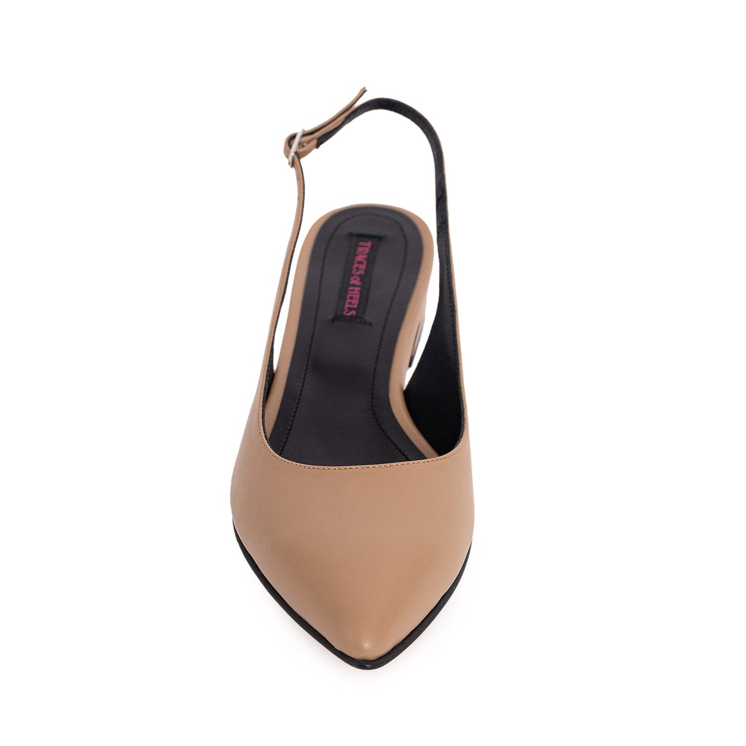 Zephyr Nude Nappa Leather Flat Slingback Shoes