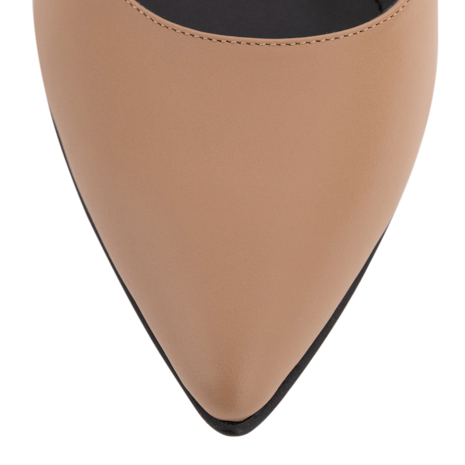 Zephyr Nude Nappa Leather Flat Slingback Shoes