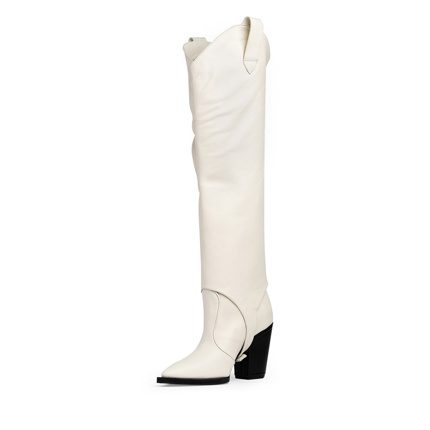 Hello Can You Hear Me Cloud Dancer Nappa Leather Cowboy Boots