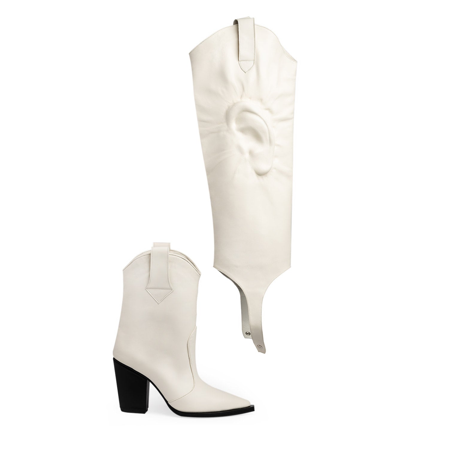 Hello Can You Hear Me Cloud Dancer Nappa Leather Cowboy Boots