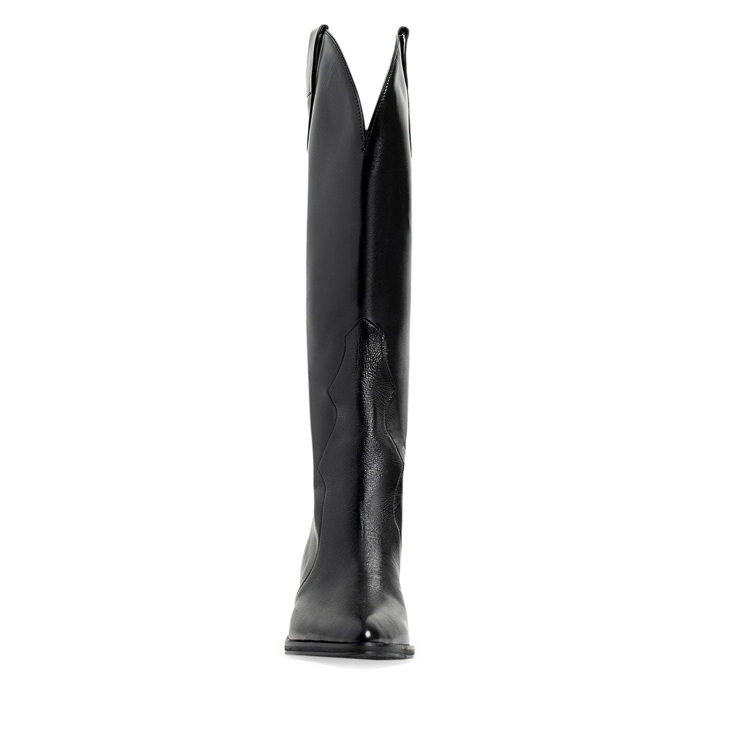 Solstice Black Nappa Leather Cowboy Boots