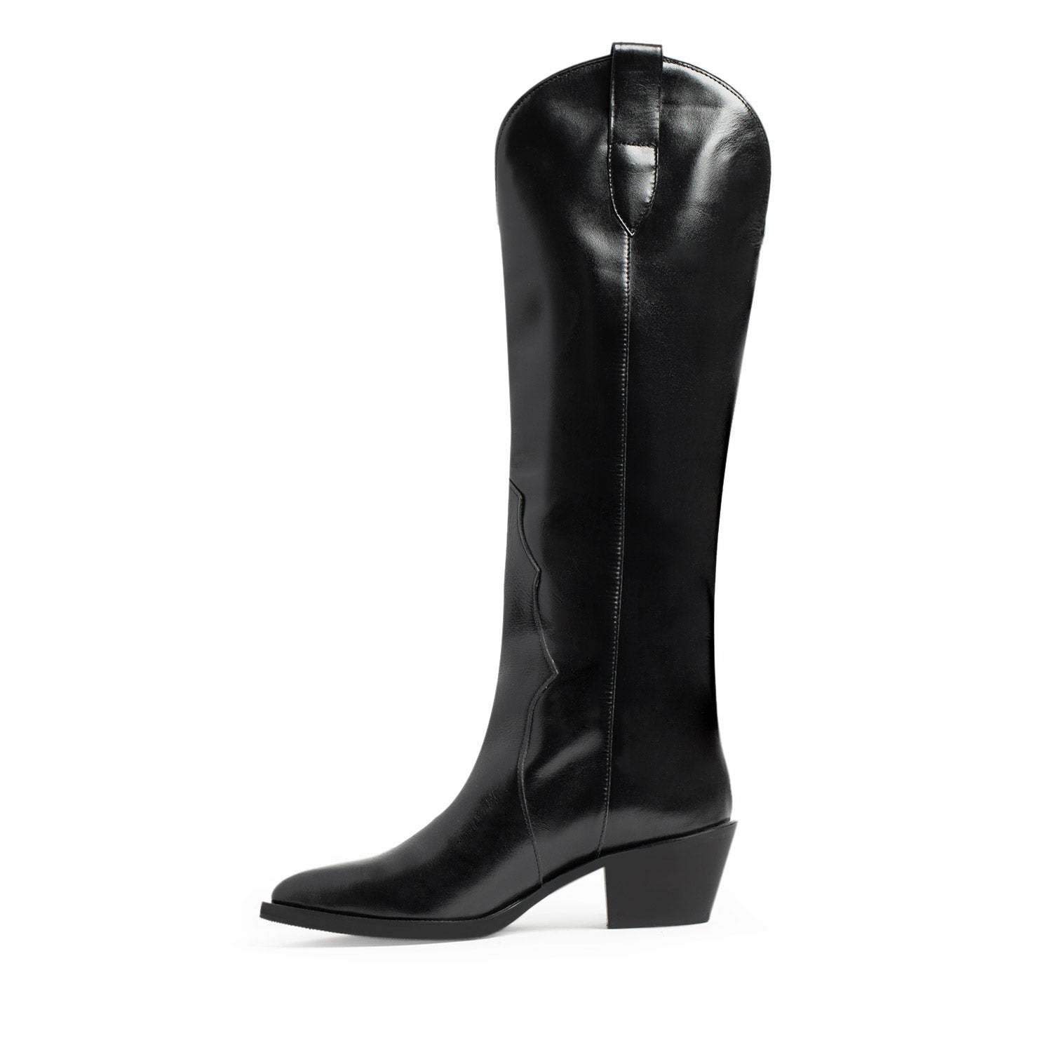 Solstice Black Nappa Leather Cowboy Boots