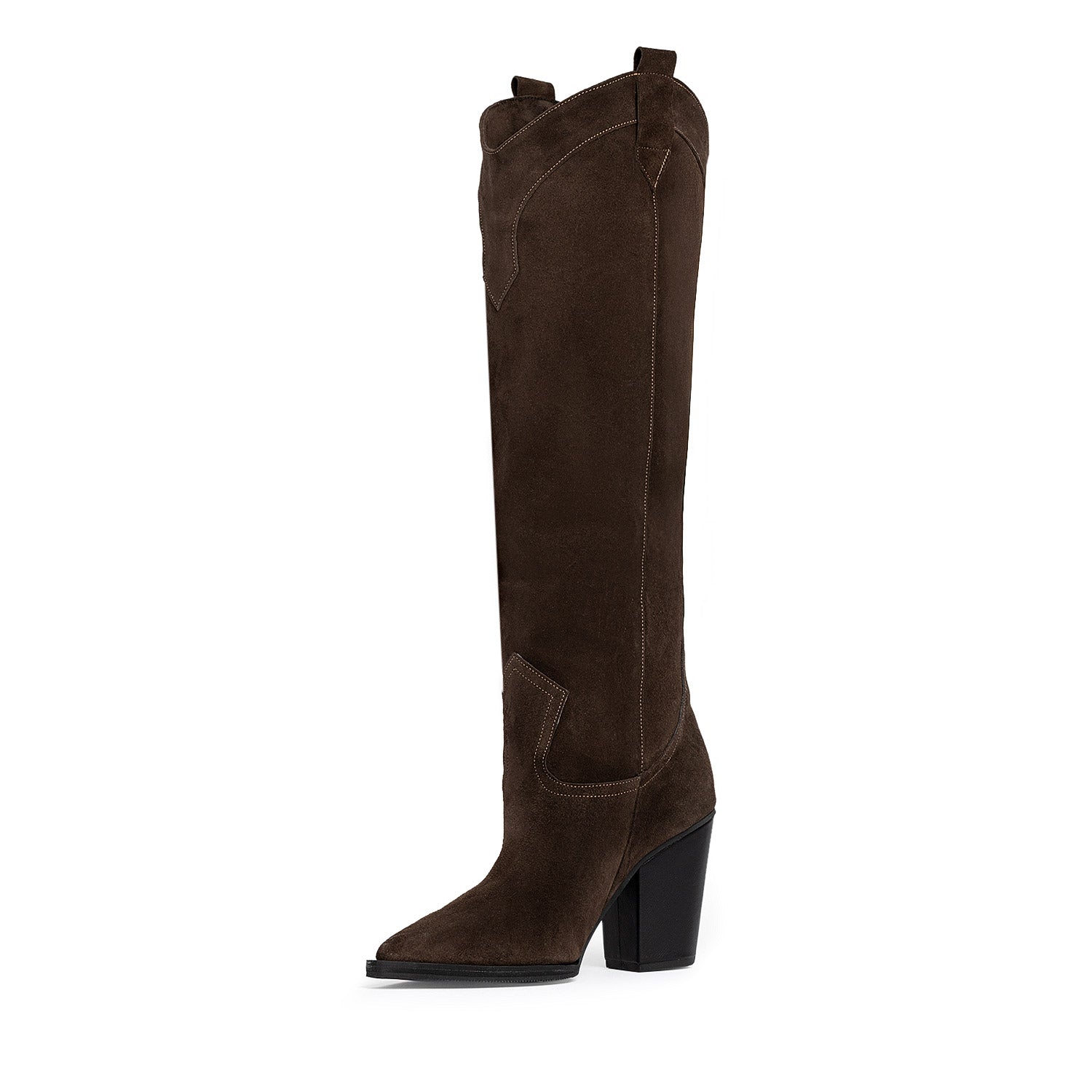Velvet Spur Espresso Brown Suede Cowboy Boots