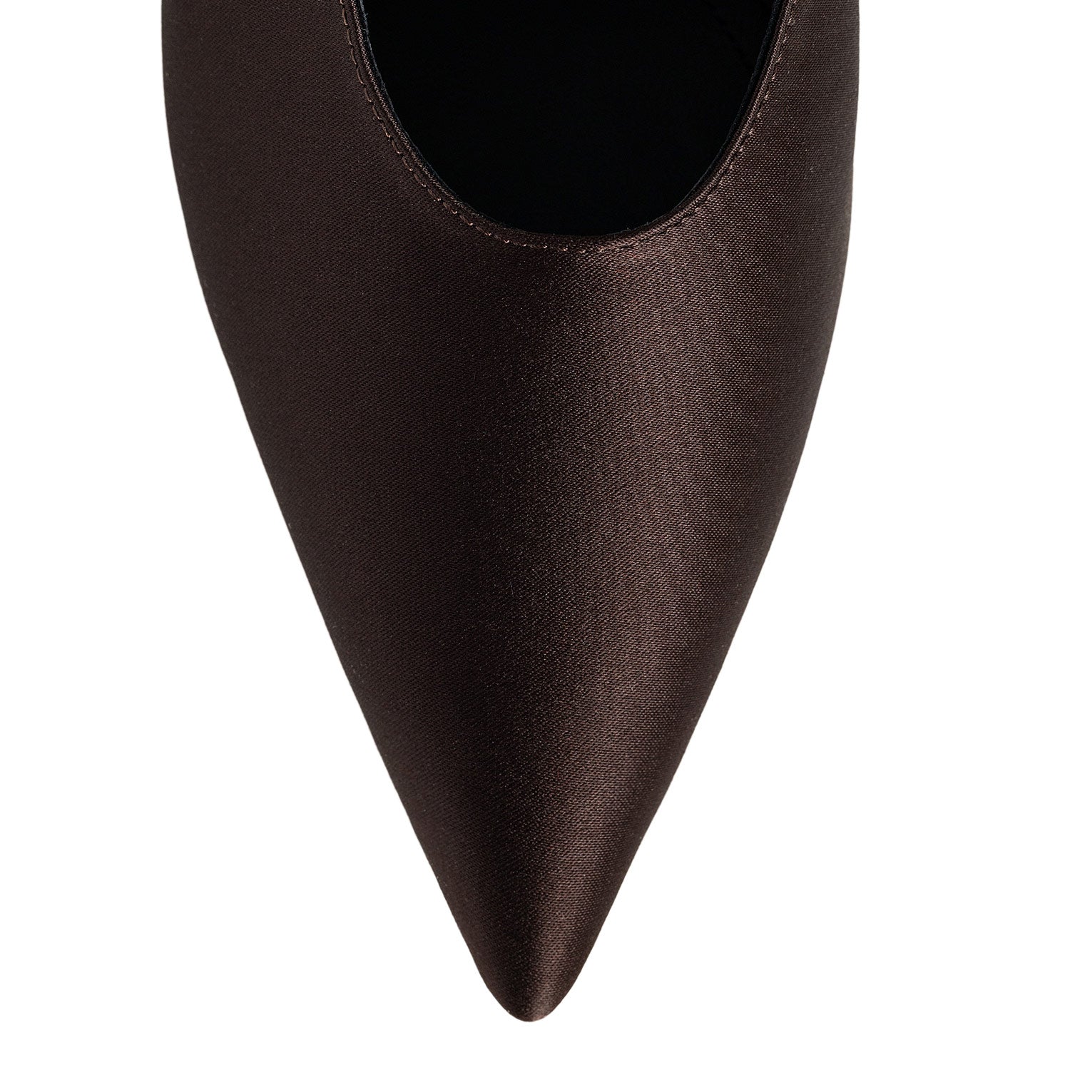 Liquid Amber Espresso Brown Satin Mules