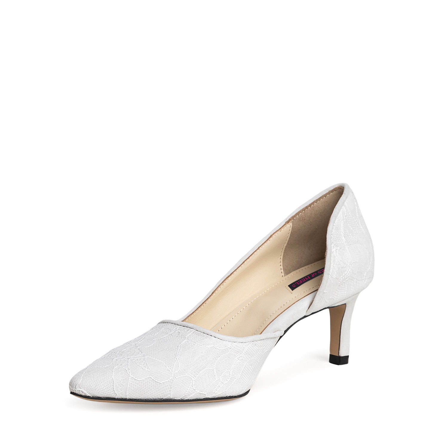 Cult Of Silence White Lace Stiletto Shoes