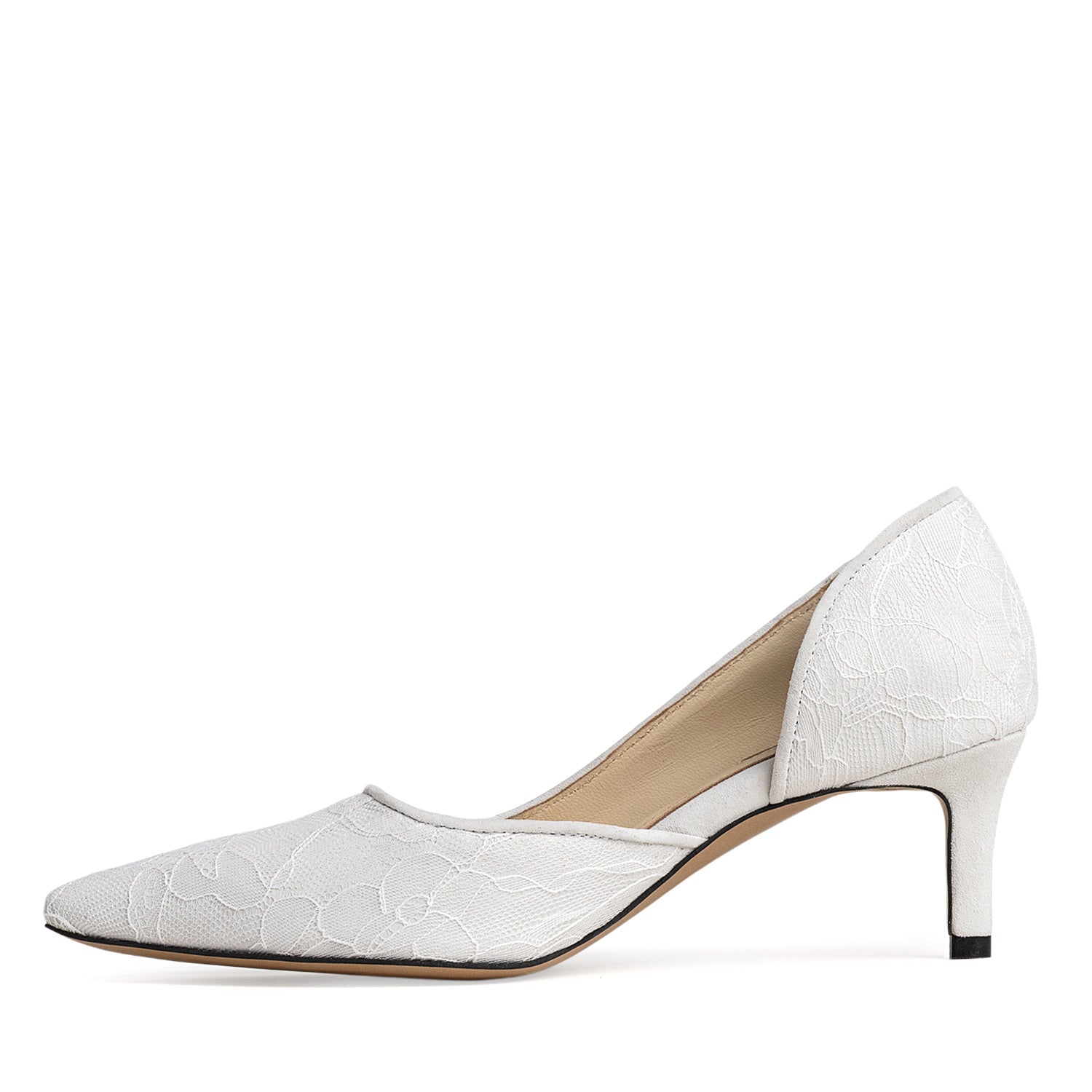 Cult Of Silence White Lace Stiletto Shoes