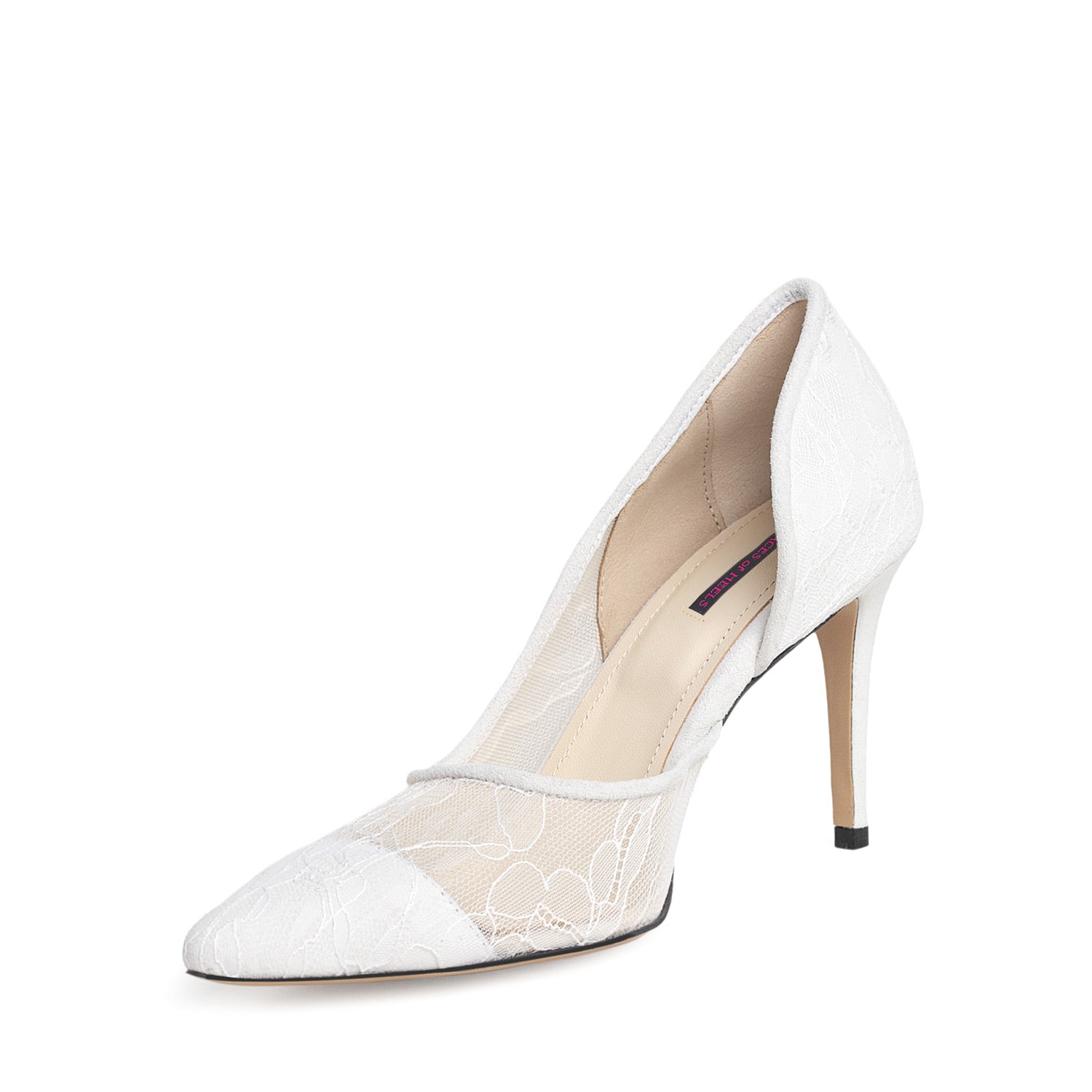 Éthérée White Lace Stiletto Shoes