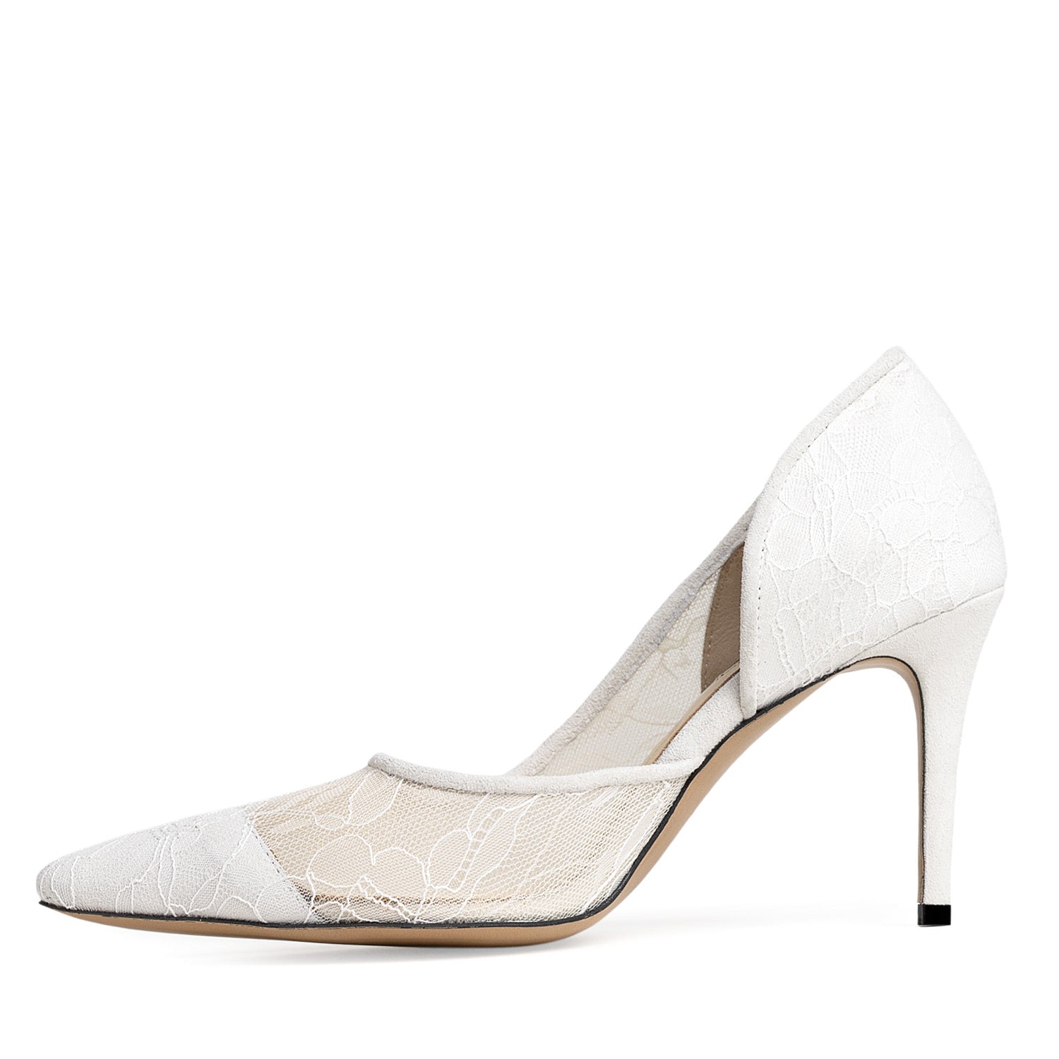 Éthérée White Lace Stiletto Shoes