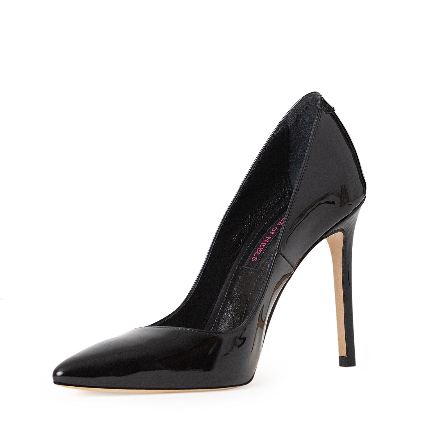 Golden Hour Black Patent Leather Stiletto Shoes