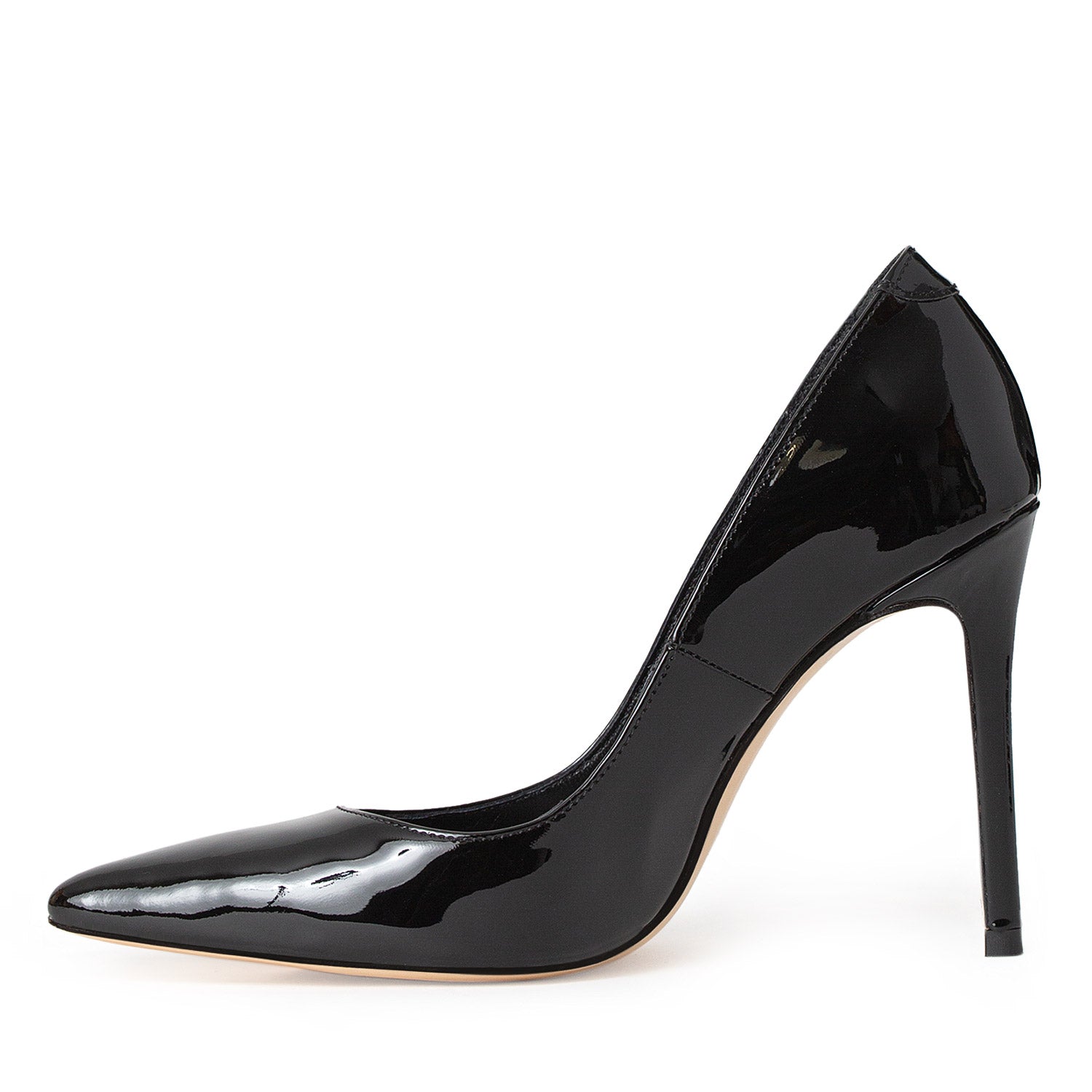 Golden Hour Black Patent Leather Stiletto Shoes