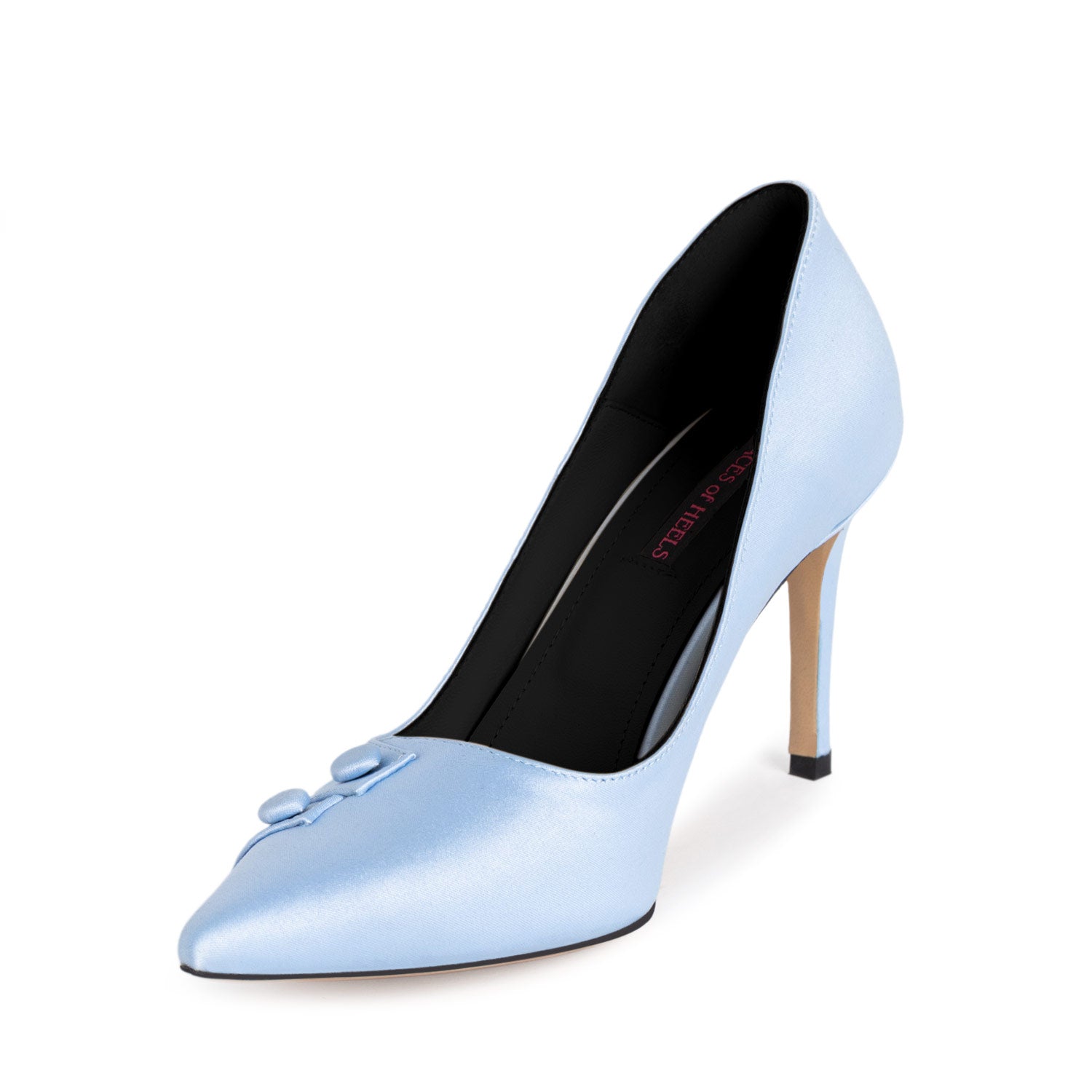 Lentamente Light Blue Satin Stiletto Shoes