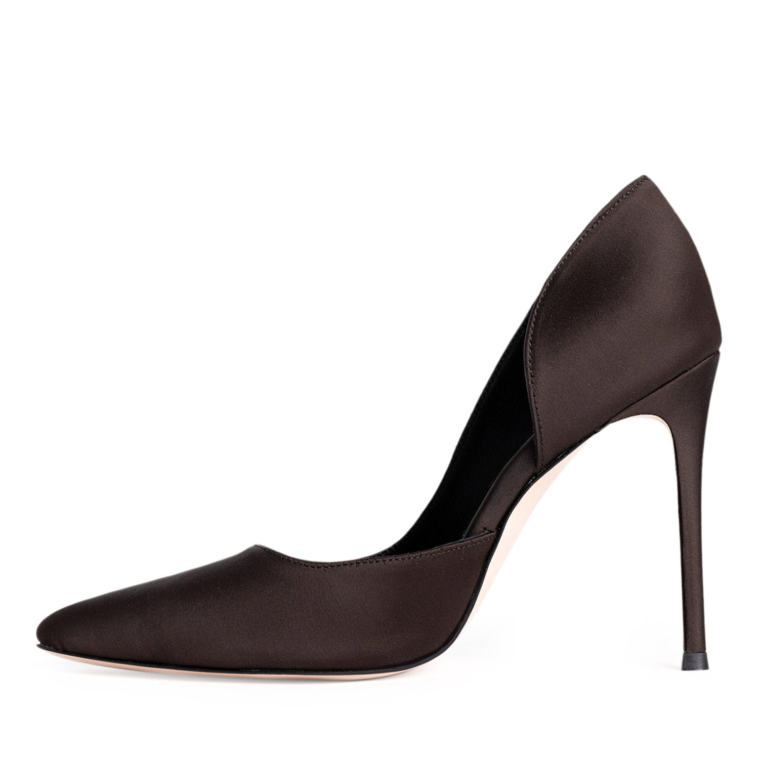Timeless Desire Espresso Brown Satin Stiletto Shoes