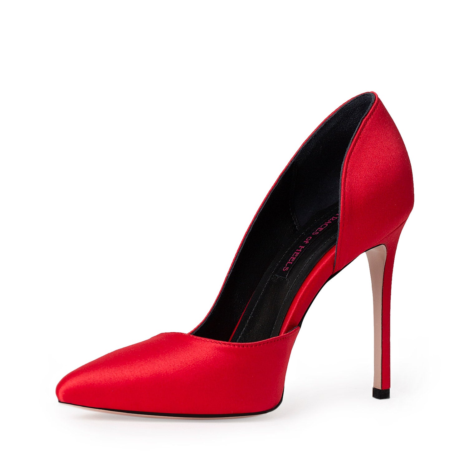 Timeless Desire Raspberry Satin Stiletto Shoes