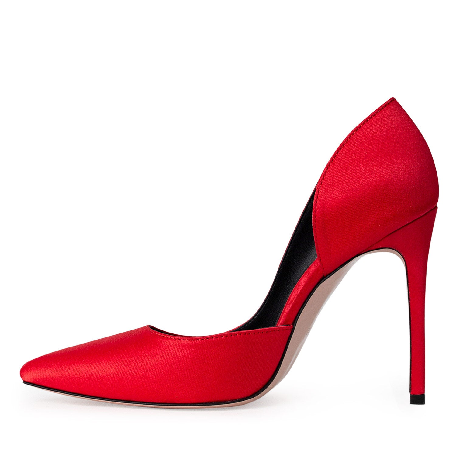 Timeless Desire Raspberry Satin Stiletto Shoes