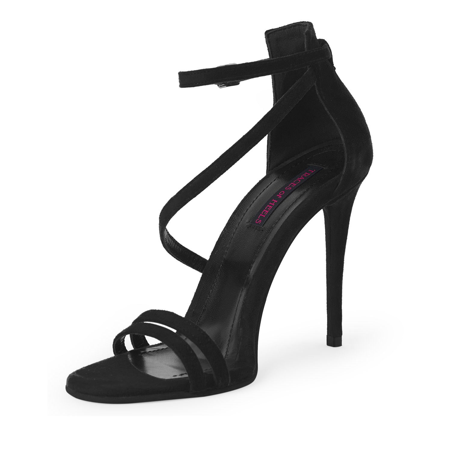 Mirror Mirror On The Wall Black Suede Sandals