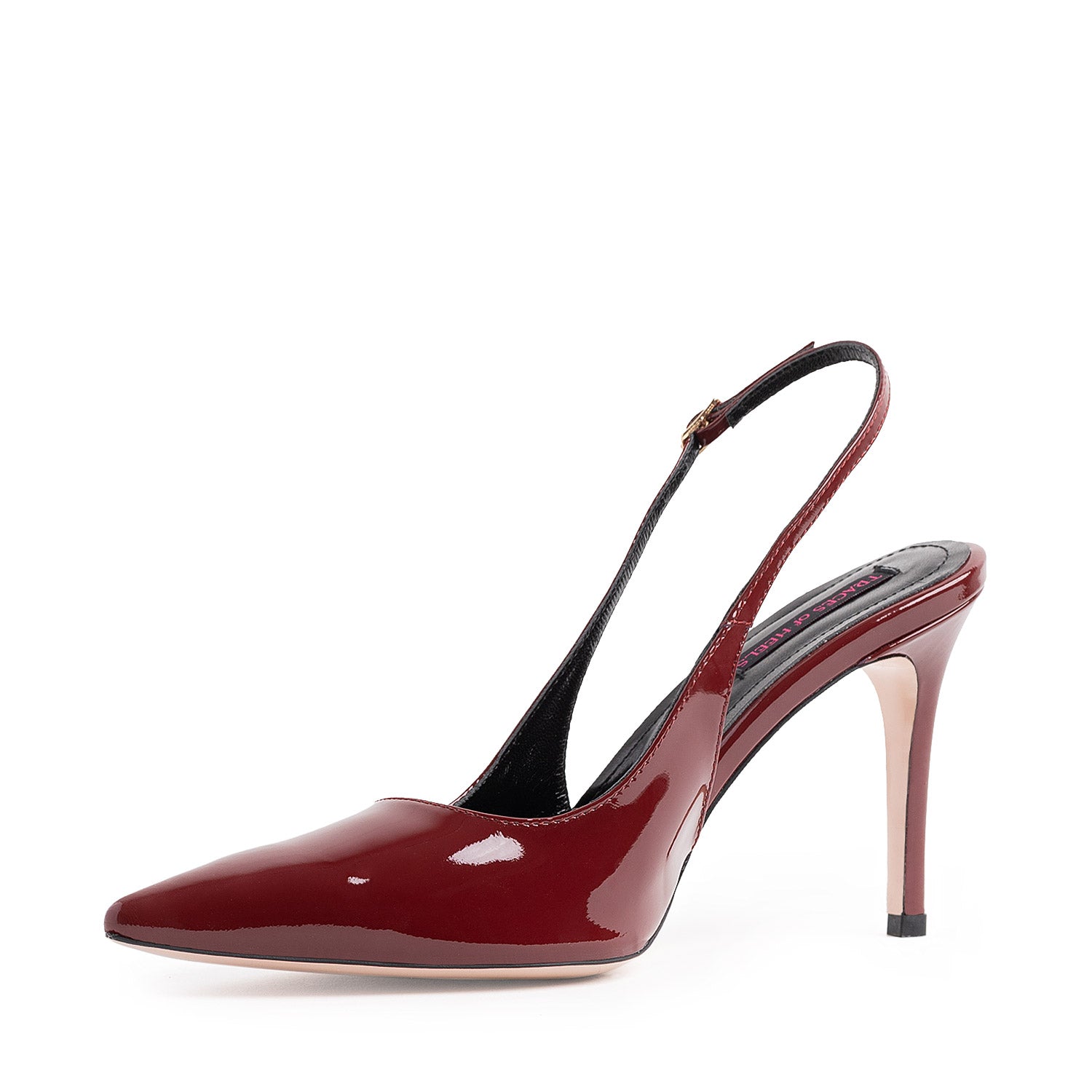 Extract De Sine Bordeaux Patent Leather Slingback Shoes
