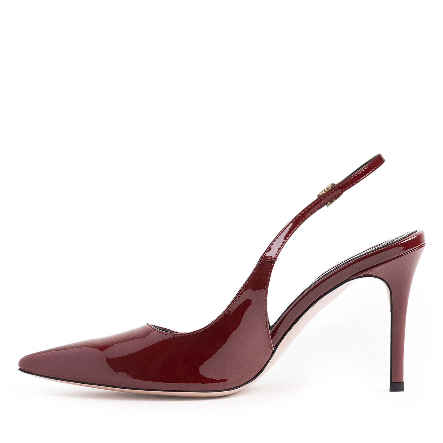 Extract De Sine Bordeaux Patent Leather Slingback Shoes