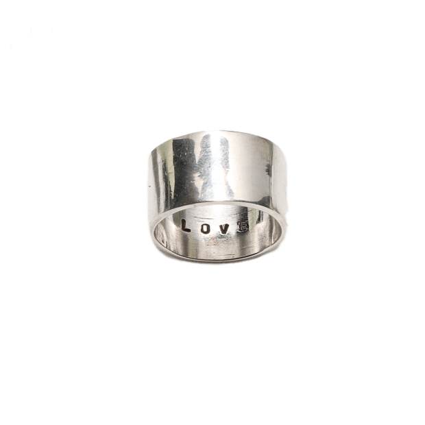 Sterling Silver Wide Love Ring